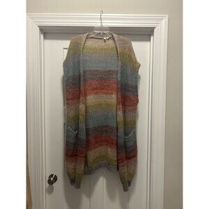 Anthropologie MOTH Rinda M/L Multi Long Cardigan Sweater Mohair Blend Duster